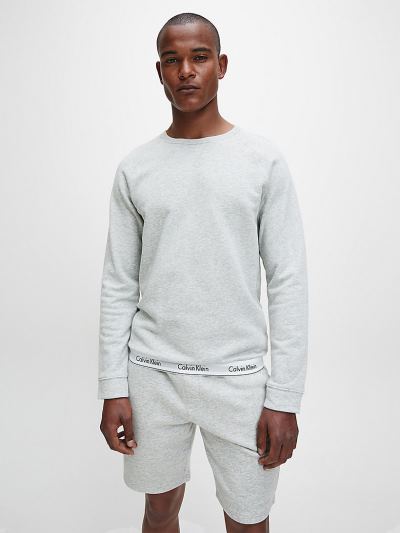 Calvin Klein Ruhák HU271195 | Calvin Klein Modern Cotton Lounge Férfi Pulóver Szürke